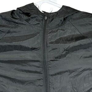 Impact Jillian Michaels Womens Black Ripstop Hooded Windbreaker Jacket Large